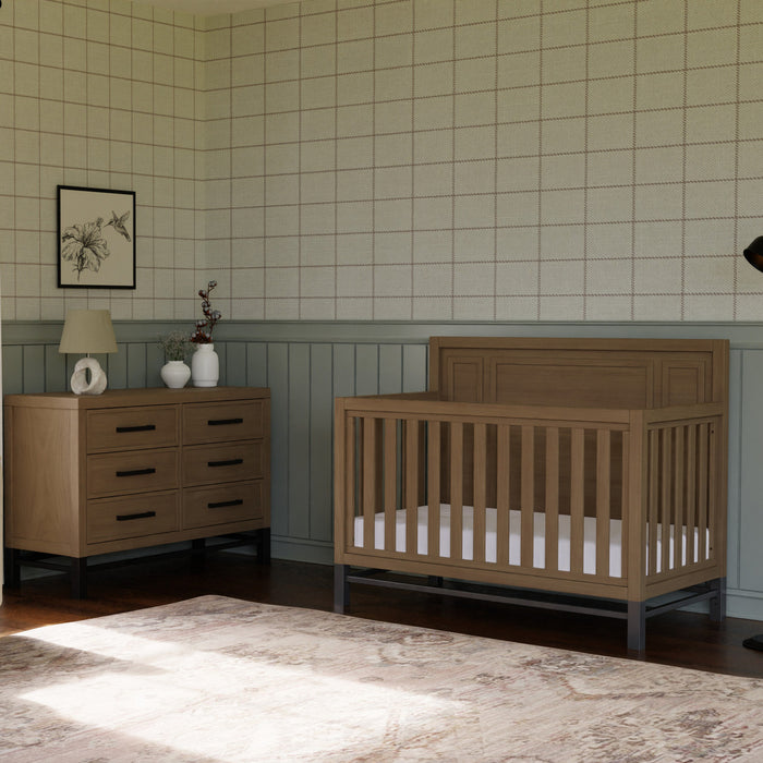 Monogram by Namesake Newbern 2 Piece Nursery Set - Convertible Crib + Double Dresser