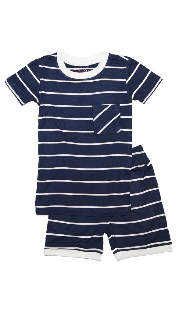 Everly Grey Navy Aydenne Pajama Short Set