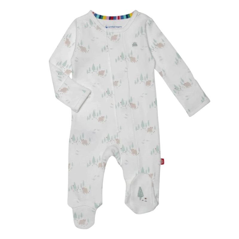 Magnetic Me Babe in the Woods Organic Cotton Pointelle Magnetic Footie