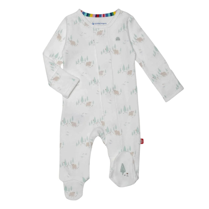 Magnetic Me Babe in the Woods Organic Cotton Pointelle Magnetic Footie
