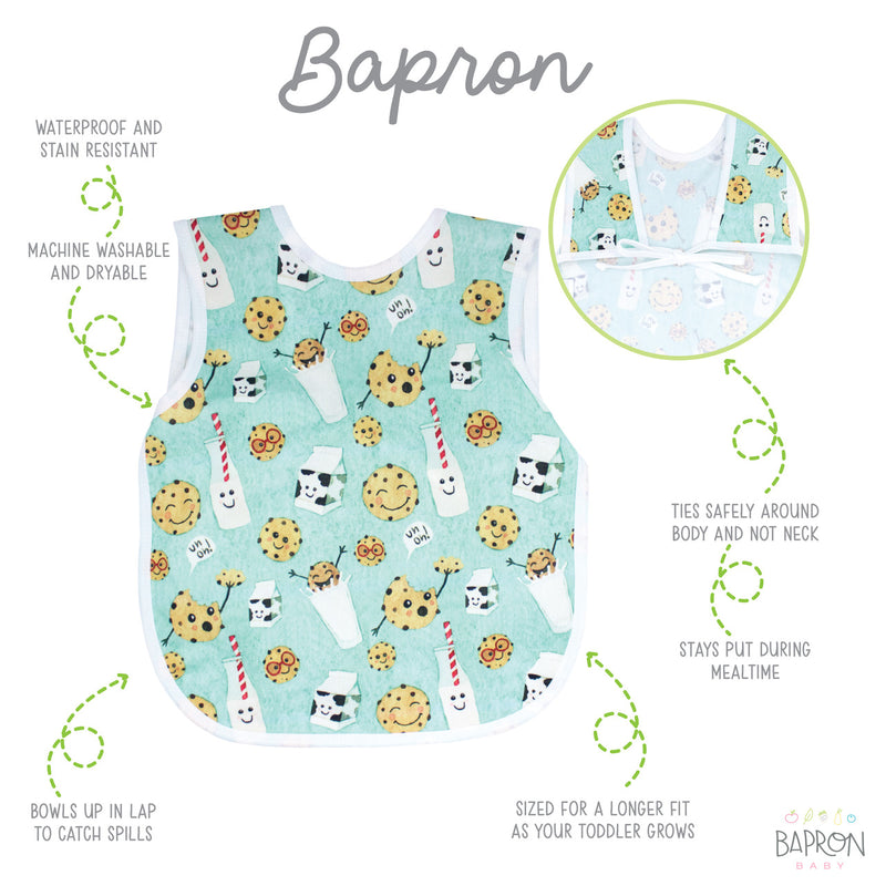 BapronBaby Cookies & Milk Toddler Bapron, 6M - 3T