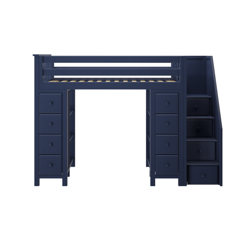 Jackpot Kids Chester All-In-One Twin Loft Bed with Double Storage Towers