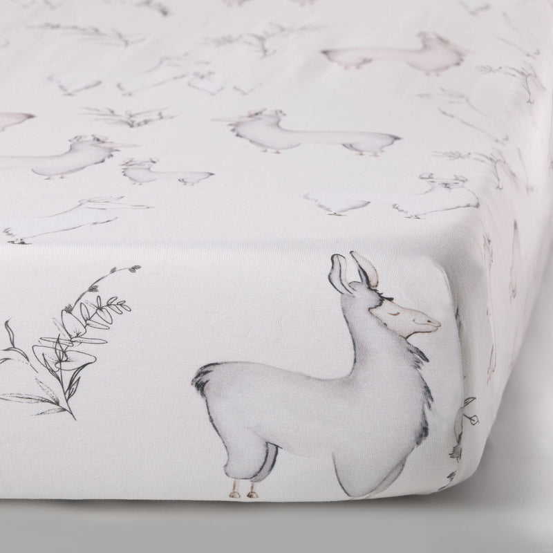 Oilo Llama Jersey Crib Sheet