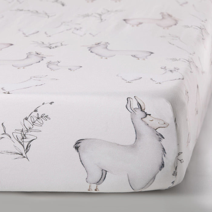Oilo Llama Jersey Crib Sheet