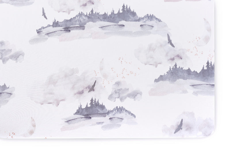 Oilo Misty Mountain Jersey Crib Sheet