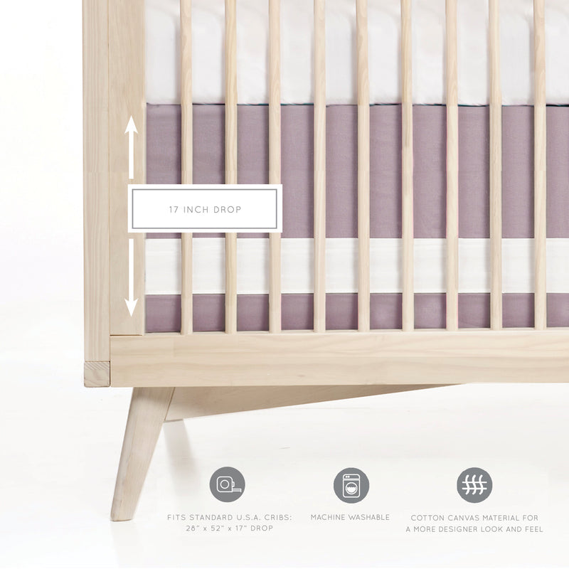 Oilo Woven Cotton Band Crib Skirt, Lavender