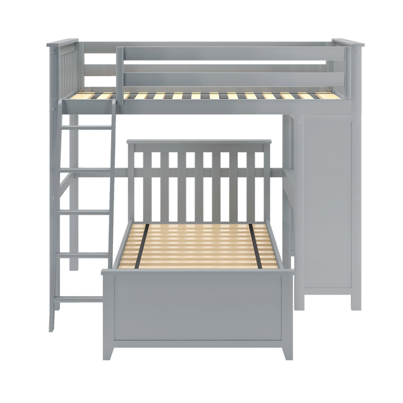 Jackpot Kids Canterbury 1 Twin All-in-One Ladder Loft Bed with Twin Bed & Desk