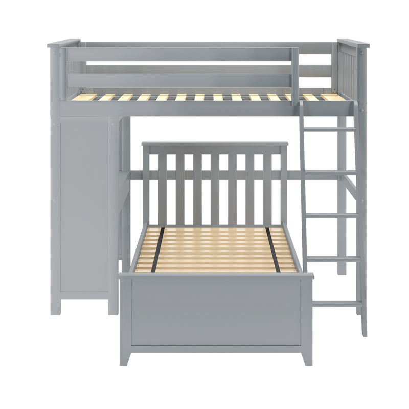 Jackpot Kids Canterbury 1 Twin All-in-One Ladder Loft Bed with Twin Bed & Desk