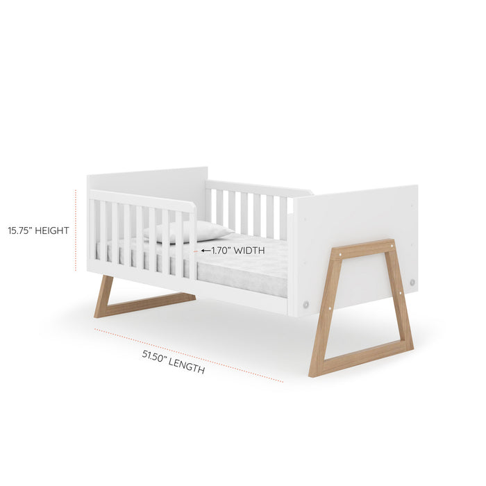 dadada Domino 2-in-1 Convertible Crib, White/Natural