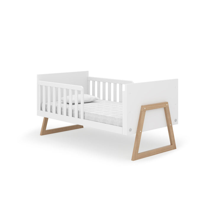 dadada Domino 2-in-1 Convertible Crib, White/Natural