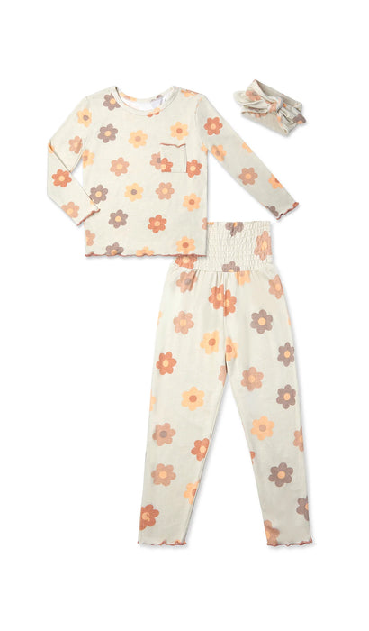 Everly Grey Daisies Charlie Kids Pajama Pant Set