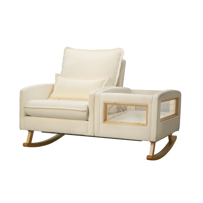 Appleseed Dakota Rocker Bassinet – 2-in-1 Nursery Chair & Bassinet
