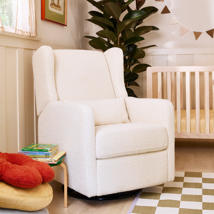 Davinci Arlo Recliner and Swivel Glider in Ivory Boucle