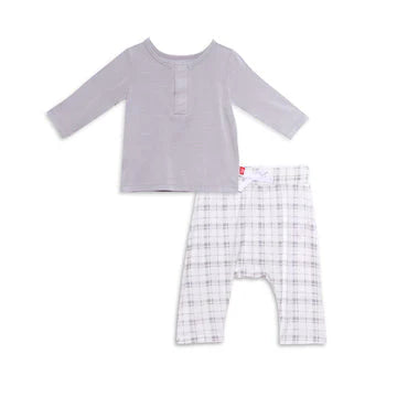 Magnetic Me Plaidventure Modal Magnetic Long Sleeve Henley + Pant Set