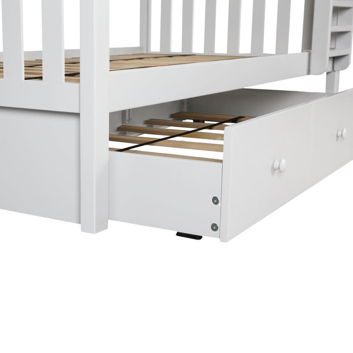 Jackpot Kids Kent Twin-over-Full Bunk Bed with Ladder