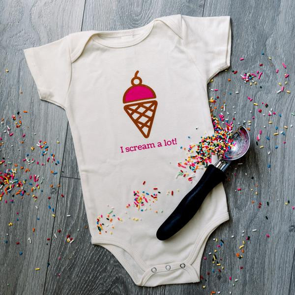 Simply Chickie Organic Cotton Ice Cream Onesie - Pink