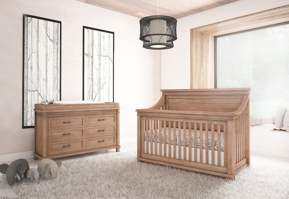 Appleseed Rowan 2 Piece Nursery Set - Flat Convertible Crib + Dresser