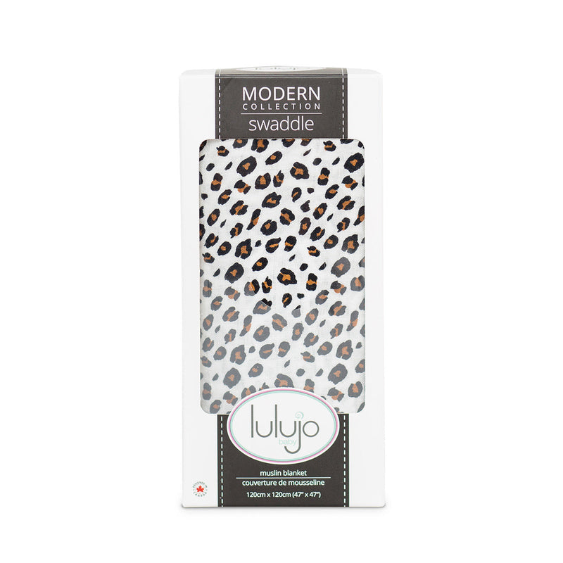 Lulujo Leopard Bamboo Swaddle Blanket