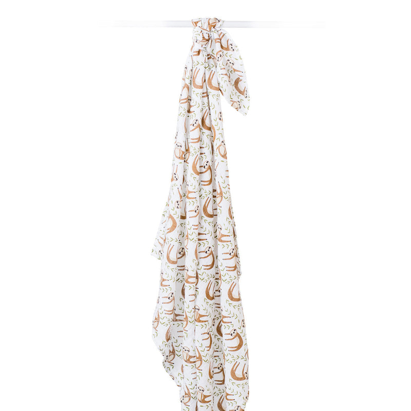 Lulujo Modern Sloth Cotton Swaddle Blanket