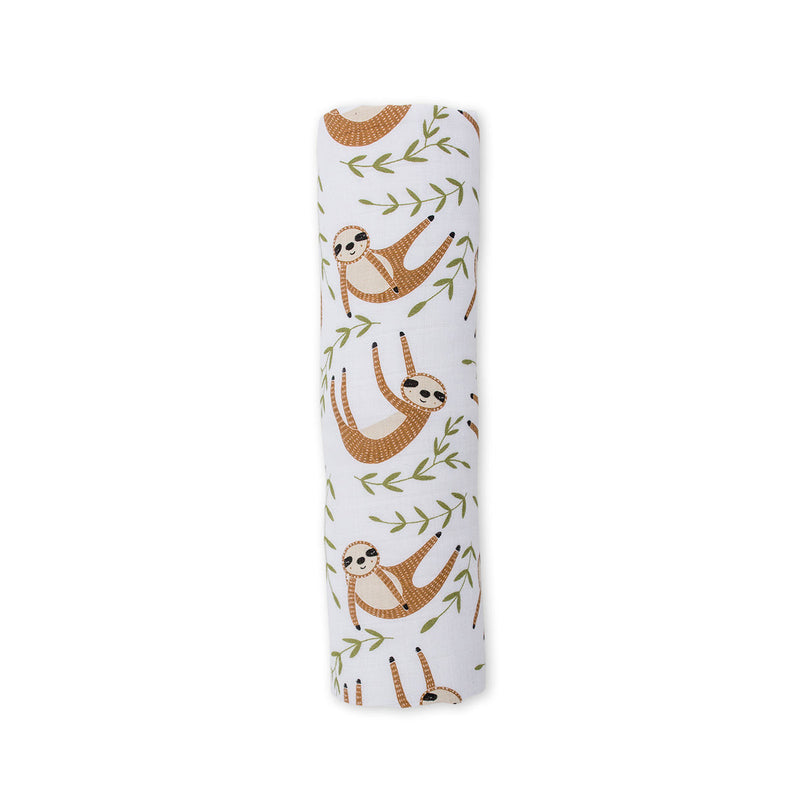 Lulujo Modern Sloth Cotton Swaddle Blanket
