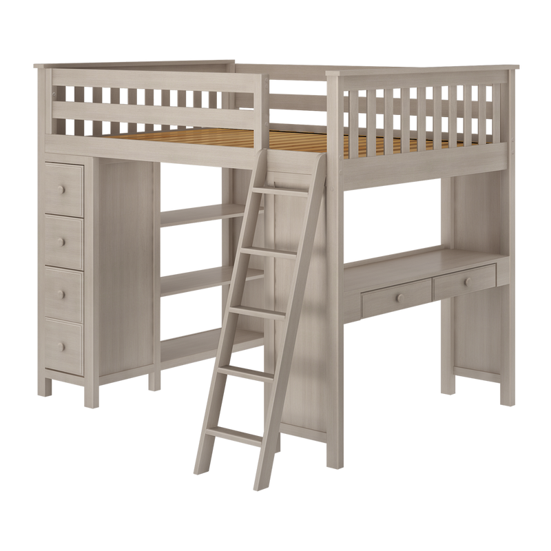 Jackpot Kids Mayfair All-In-One Full Loft Bed with Desk & Storage