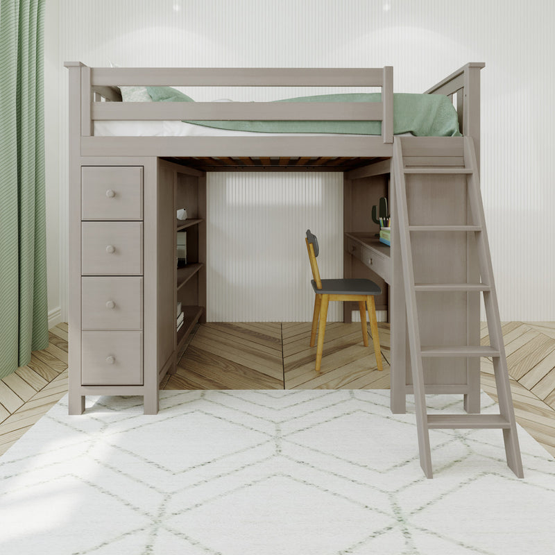 Jackpot Kids Mayfair All-In-One Full Loft Bed with Desk & Storage