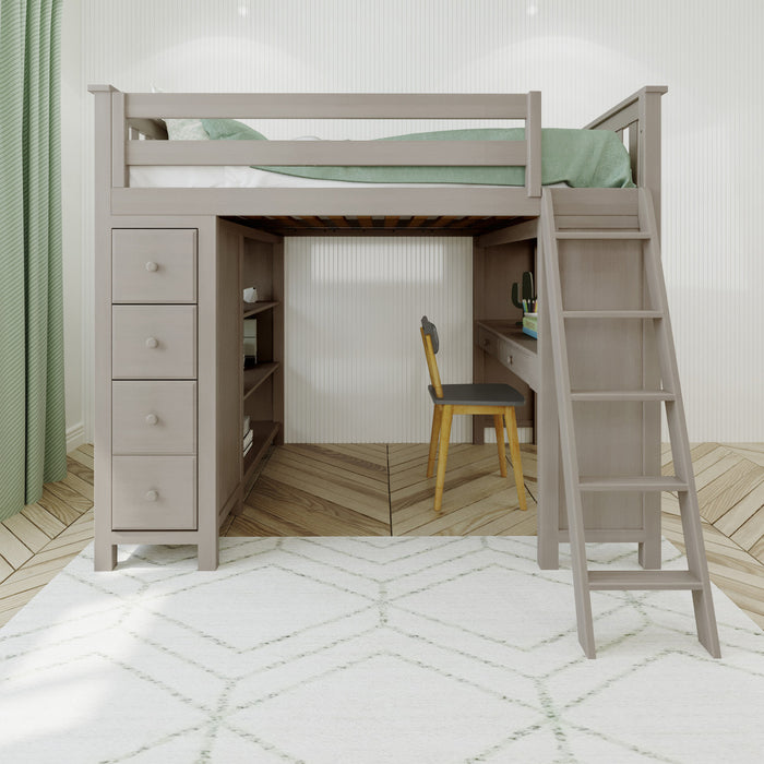 Jackpot Kids Mayfair All-In-One Full Loft Bed with Desk & Storage