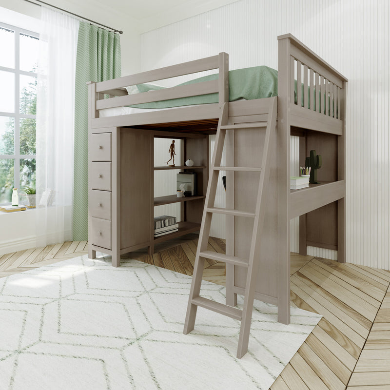 Jackpot Kids Mayfair All-In-One Full Loft Bed with Desk & Storage