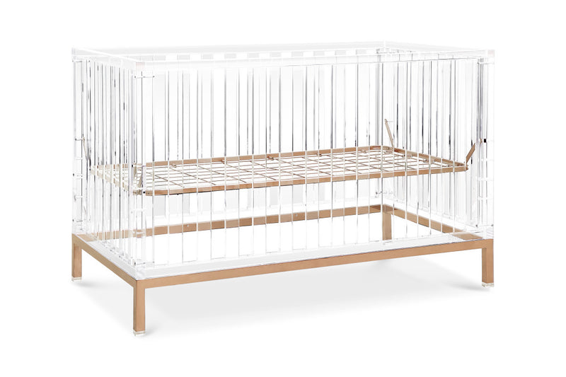 Nursery Works Luma Crib, Clear Acrylic & Rose Gold
