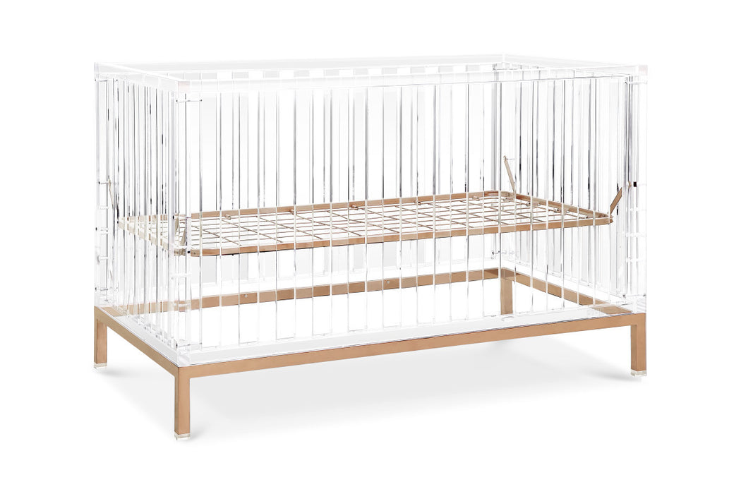 Nursery Works Luma Crib, Clear Acrylic & Rose Gold