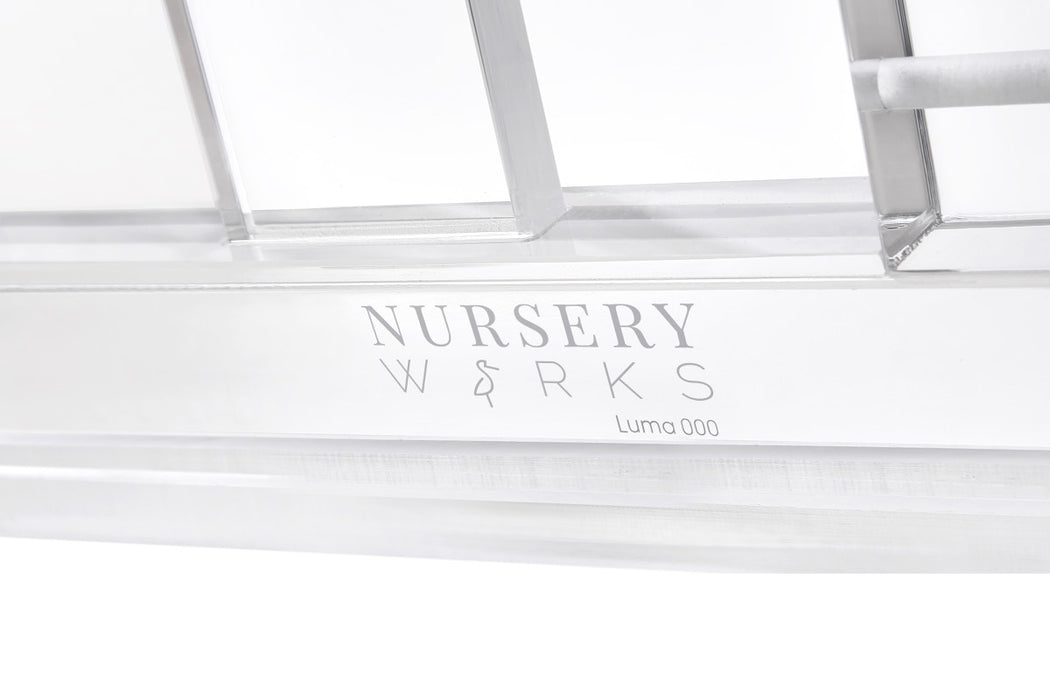 Nursery Works Luma Crib, Clear Acrylic & Rose Gold