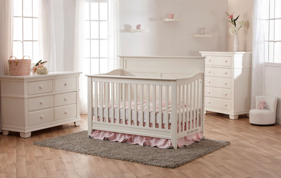 Pali Napoli Flat Top 3 Piece Nursery Set - Forever Crib + Double Dresser + Chest