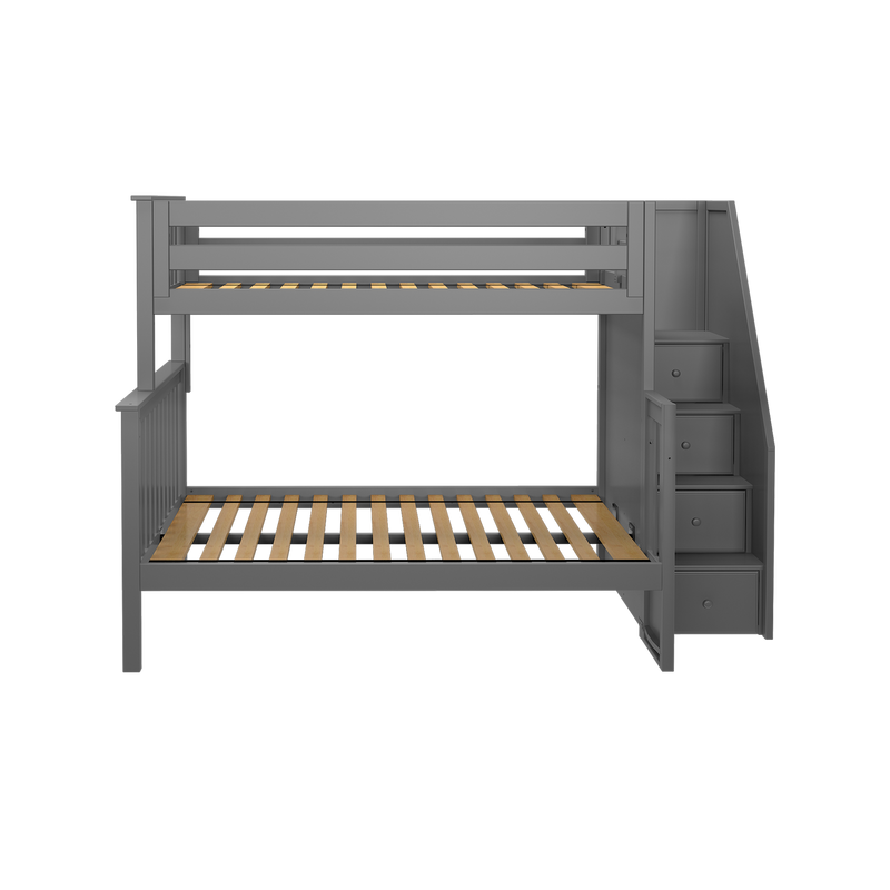 Jackpot Kids Newcastle Twin-over-Full Staircase Bunk Bed with Storage Drawers