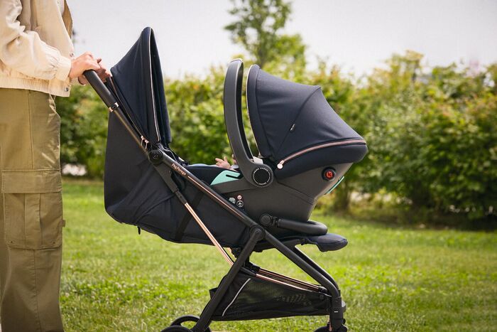 Modular Peg Perego travel system displayed in Bay Area store