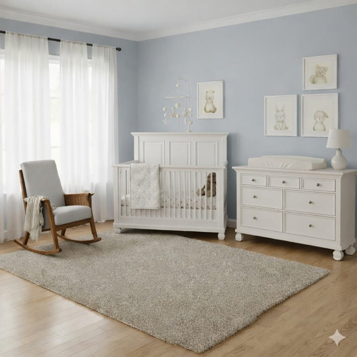 Appleseed Solvang 2-Piece Nursery Set – Convertible Crib + Double Dresser