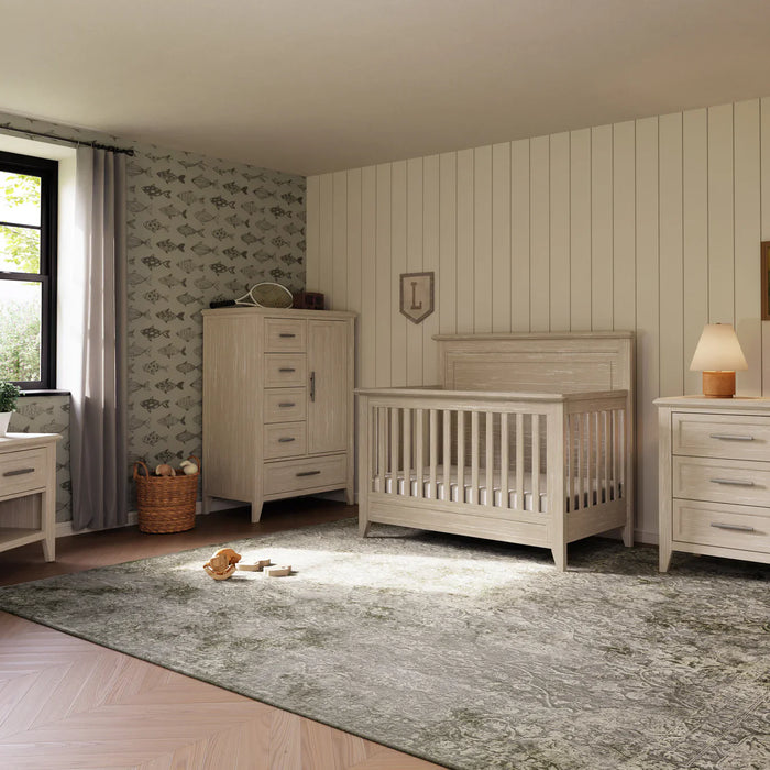 Monogram by Namesake Barrow 4-in-1 Convertible Flat Top Crib – Sandbar