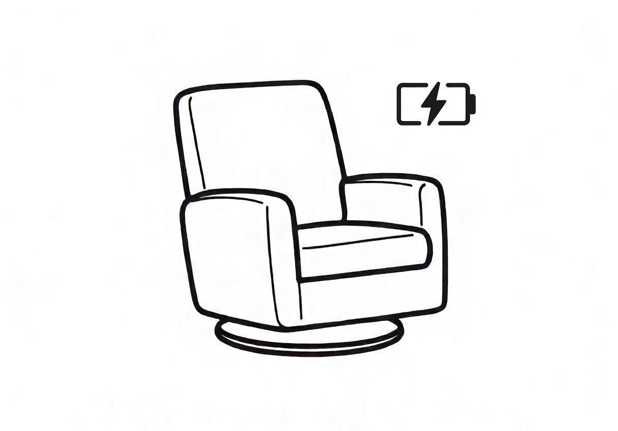 Portable battery pack for cordless power nursery glider