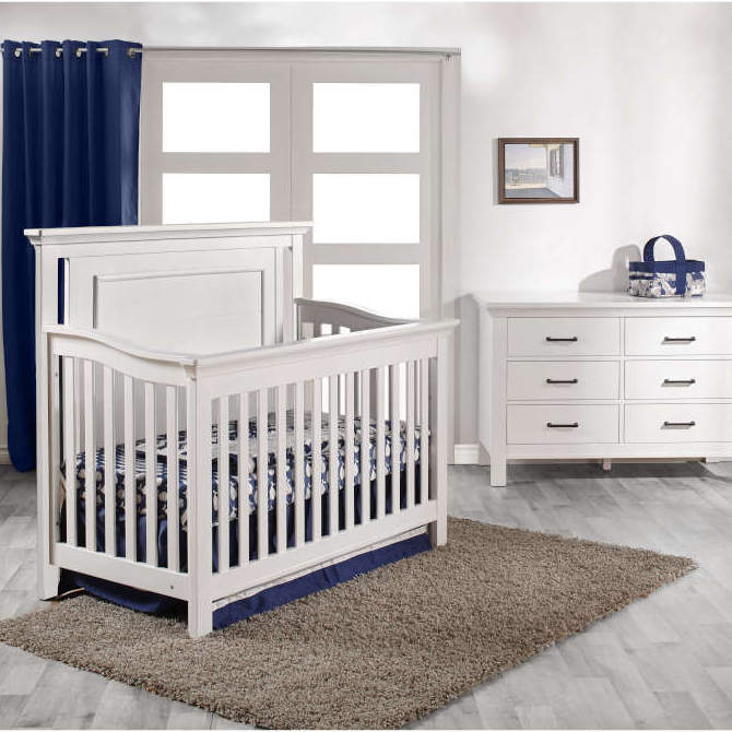 Pali Como Flat Forever Crib + Double Dresser Set