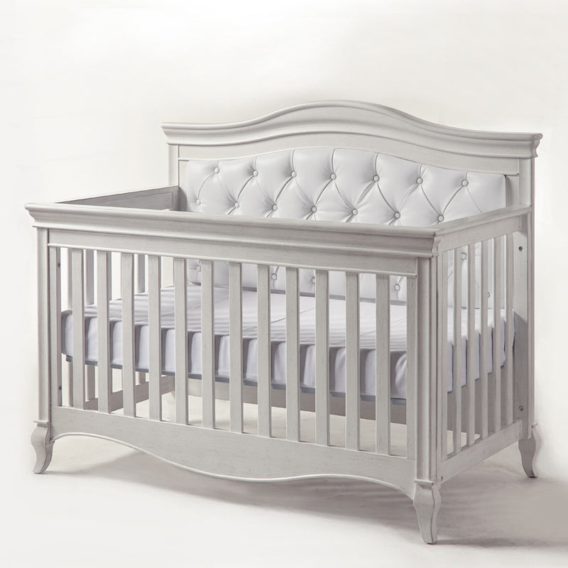 Pali Diamante 2 Piece Nursery Set w/ White Vinyl Panel - Forever Crib + Double Dresser