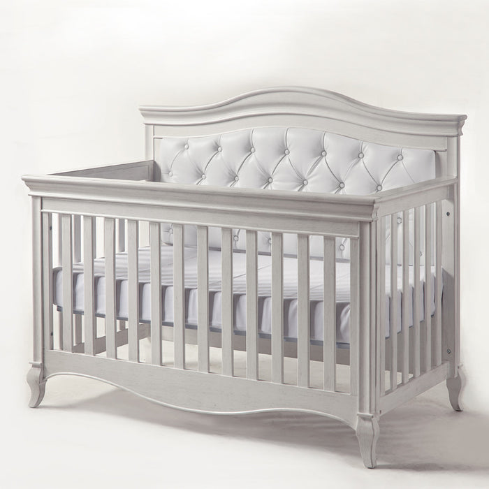 Pali Diamante 2 Piece Nursery Set w/ White Vinyl Panel - Forever Crib + Double Dresser