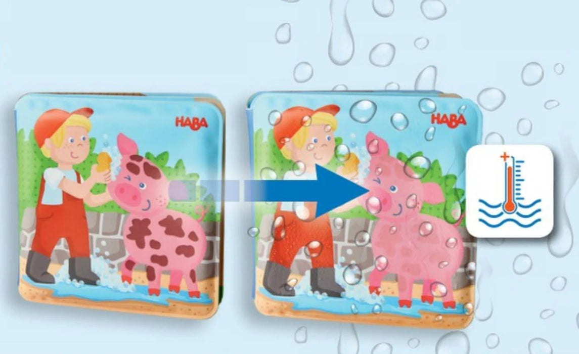 Haba Farm Animal Magic Color Changing Wash Away Bath Book