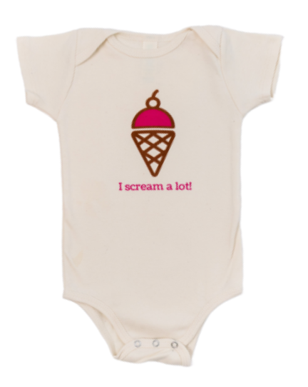 Simply Chickie Organic Cotton Ice Cream Onesie - Pink