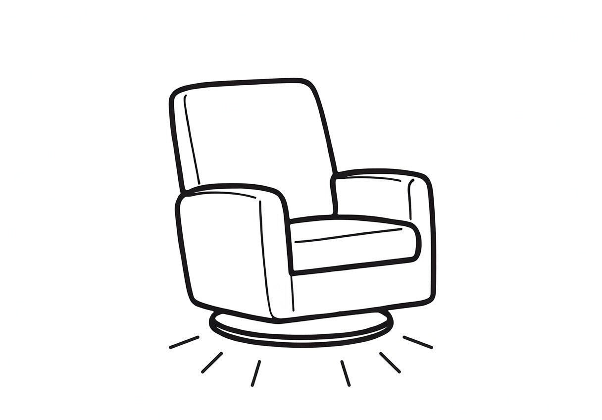 Under lighting or nightlight icon for nursery glider