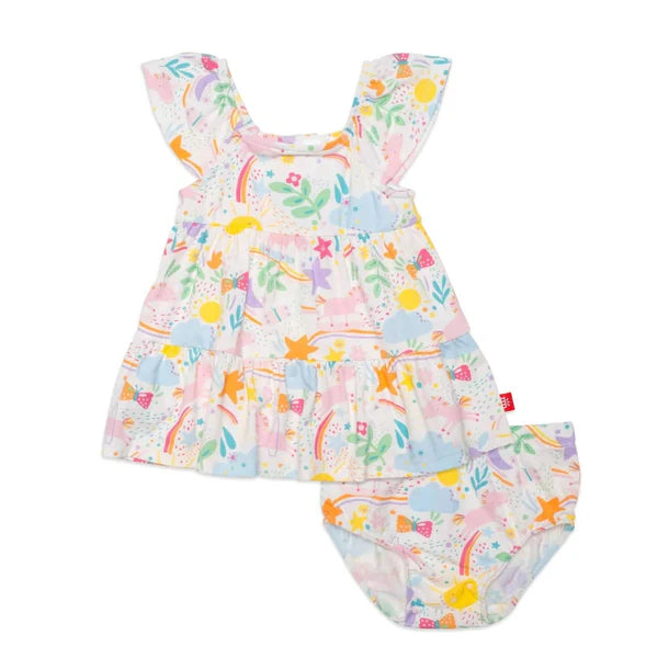 Magnetic Me Sunny Day Vibes Modal Magnetic Dress & Diaper Cover Set